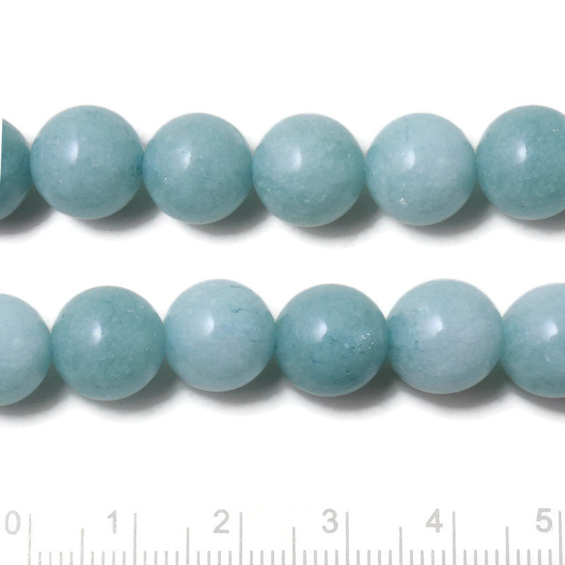 Candy Jade, gefärbt, Aqua-Türkis, rund, 10 mm, 6 Stück.