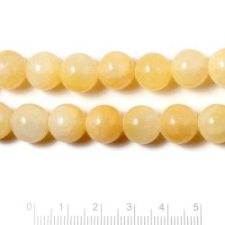 Topaz Jade, runde Perle, gelb, 12 mm, rund, 6 Stk