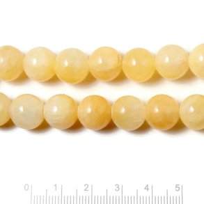 Topaz Jade, runde Perle, gelb, 12 mm, rund, 6 Stk
