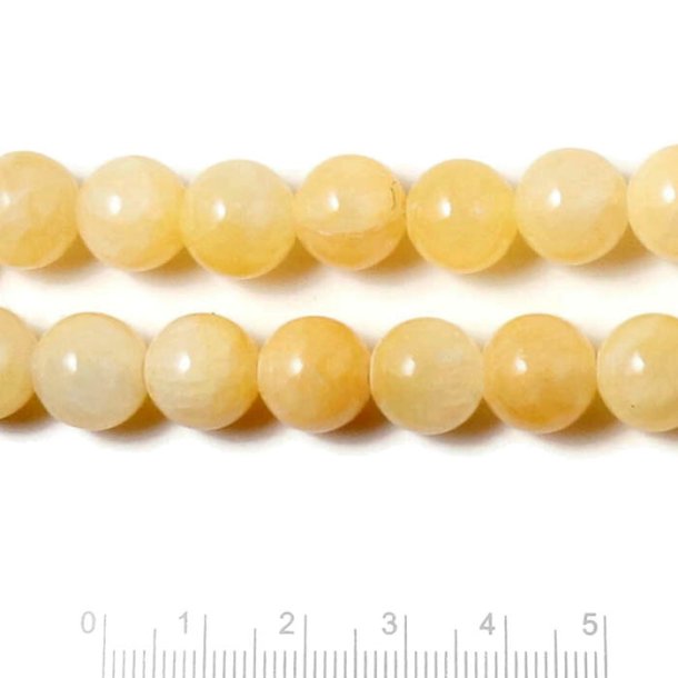 Topaz Jade, runde Perle, gelb, 12 mm, rund, 6 Stk