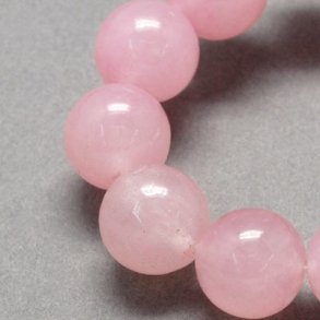 Jade Perle, Rosenquarz-Imitat, rosa, rund, 12 mm, 6 Stck