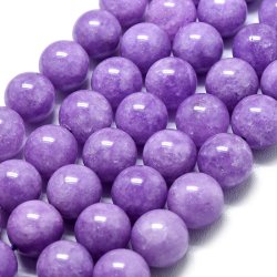 Candy-Jade, gef�rbt, lila, rund, 12 mm, 6 Stk.