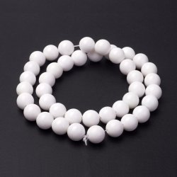Candy jade beads, white, round, diameter 8mm, 6pcs.