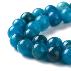 Candy Jade, petrolblau, runde Perle, 6 mm, 10 Stck