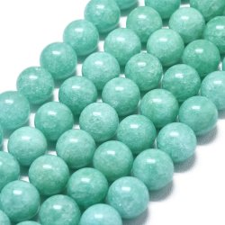 Candy jade, pastel turquoise, round bead, 12mm, 6pcs.