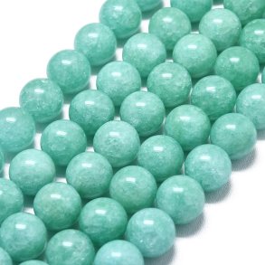 Candy jade, pastel turquoise, round bead, 12mm, 6pcs.