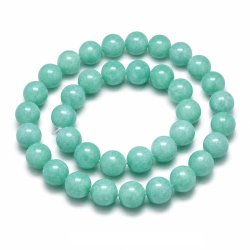 Candy jade, pastel turquoise, round bead, 12mm, 6pcs.