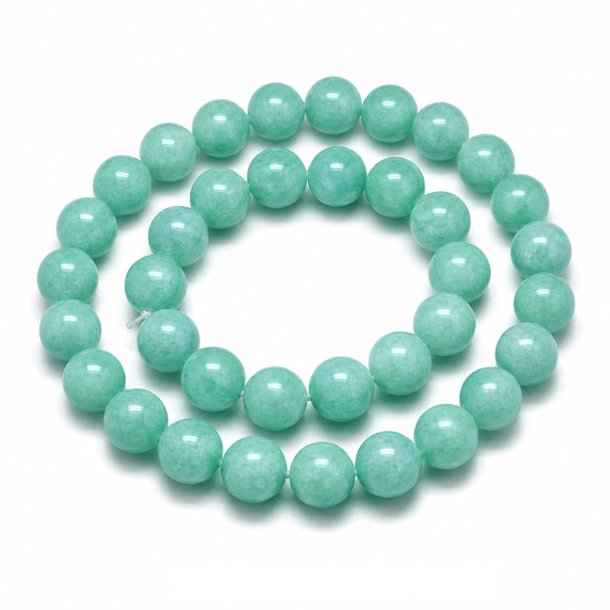 Candy jade, full strand, pastel turquoise, round bead, 12mm, 32pcs.