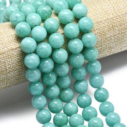Candy jade, pastel turquoise, round bead, 12mm, 6pcs.
