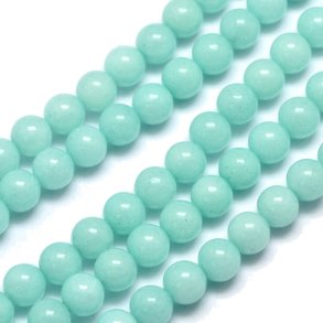 Candy jade, pastel turquoise, round bead, 8mm, 6pcs.