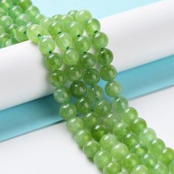 Candy-jade, rund, limegr�n, diameter 6 mm, 10 stk.