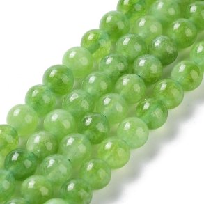 Candy-jade, hel streng, rund, lime gr�n, 6 mm, ca. 31 stk.