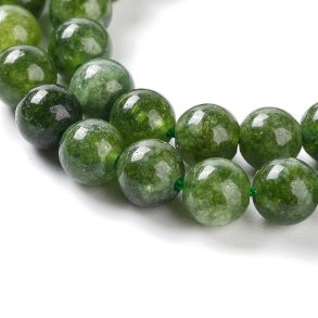 Candy jade, round, dark green with structure, 6 mm, 10 pcs