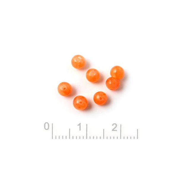 Candy-Jade, rund, orange, 4 mm, 20 Stk.