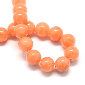 Candy-Jade, ganzer Strang, rund, orange, 4 mm, 95 Stk.