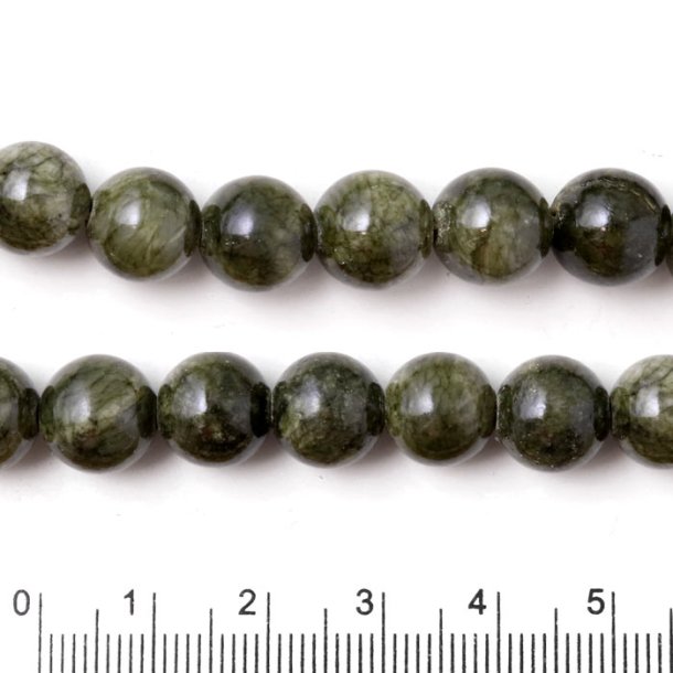 Candy jade, round, dark olive green, 10mm, 6pcs