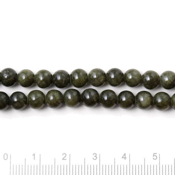 Candy jade, round, dark olive green, 6mm, 10pcs