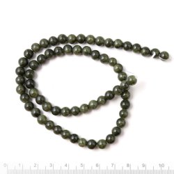 Candy-Jade, rund, dunkelolivgrn, 6 mm, 10 Stk.