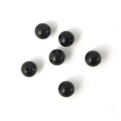 Candy-Jade, ganzer Strang, rund, schwarz, 6 mm, 65 Stk.