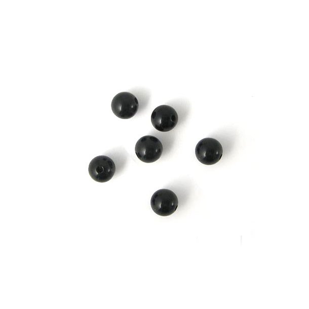 Candy jade, round, black, 6mm, 20pcs.