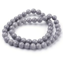 Candy-Jade, runde Perle, grau, 10 mm, 6 Stk.