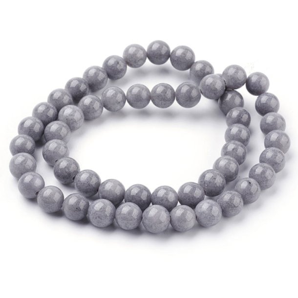 Candy-jade, hel streng rund, gr, 8 mm, ca. 49 stk.