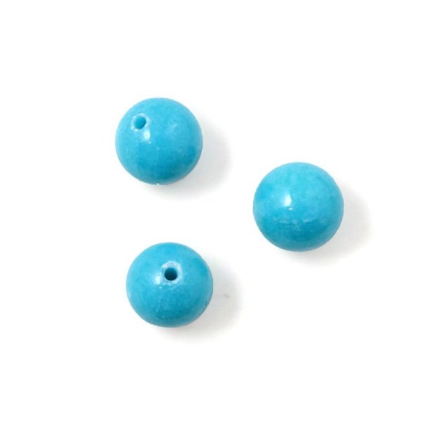 Candy jade, round, dusty turquoise blue, 10mm, 6pcs