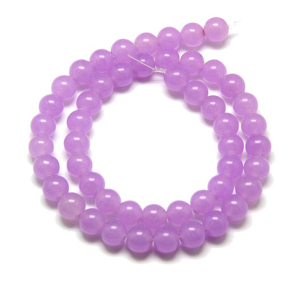 Jade bead, dyed, whole strand, violet, round, 6mm, 65pcs.