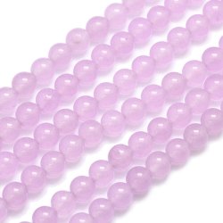 Jade-Perle, ganzer Strang, gefrbt, helles violett, rund, 6 mm, ca. 61 Stk.