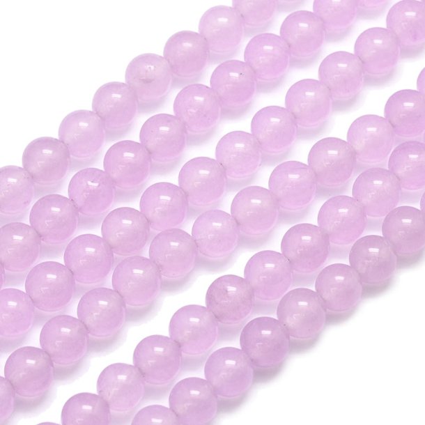 Jade bead, dyed, light lilac, round, 6mm, 10pcs.