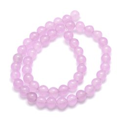 Jade-Perle, ganzer Strang, gefrbt, helles violett, rund, 6 mm, ca. 61 Stk.
