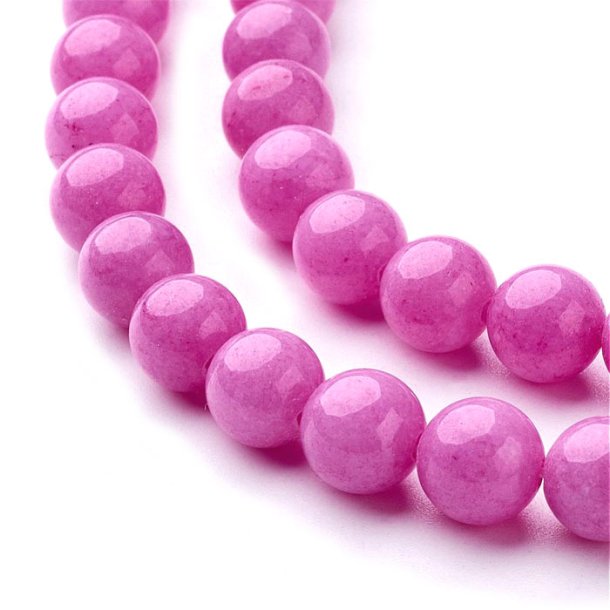 Candy jade, dark pink, round, 8mm, 6pcs.