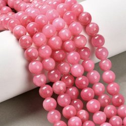 Candy-Jade, fuchsia, rund, 8 mm, 6 Stk.