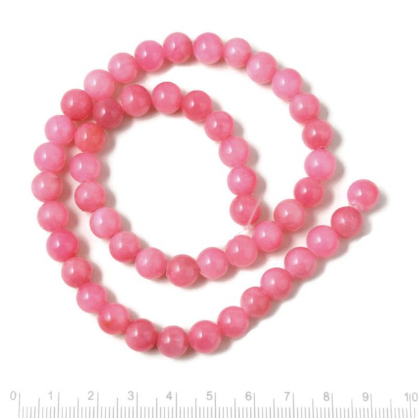 Candy-Jade, ganzer Strang, fuchsia, 8 mm, 48 Stk.