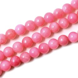 Candy-Jade, fuchsia, rund, 8 mm, 6 Stk.