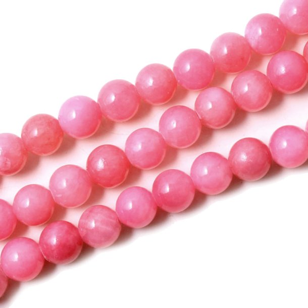 Candy-Jade, fuchsia, rund, 8 mm, 6 Stk.