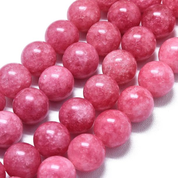 Candy-Jadeperle, dunkel pink, rund, Durchemsser 12 mm, 6 Stk.