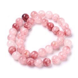 Natural Jade bead, dyed, full strand, misty rose, 12mm, appx. 33pcs.