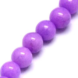 Candy-jade, hel streng, violet, rund, diameter 12 mm, 33 stk.