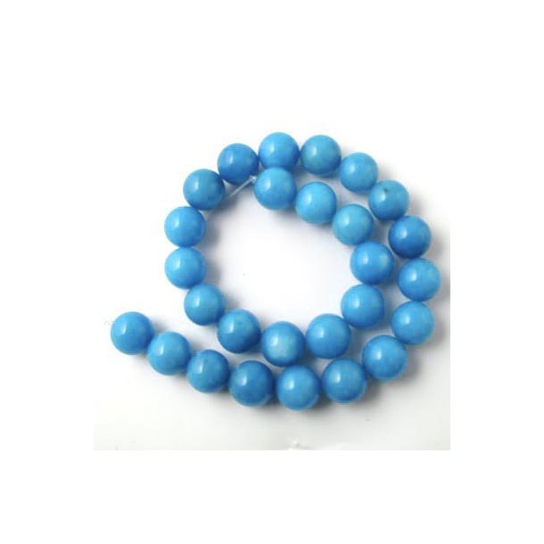 Candy jade, whole strand, light medium blue, 14mm, 28pcs.