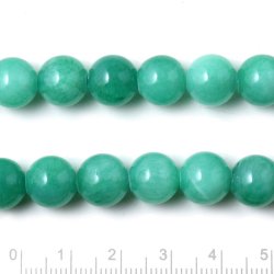 Candy-Jade, ganzer Strang, rund, t&uuml;rkis-gr&uuml;n, 10 mm, ca 39 Stk.