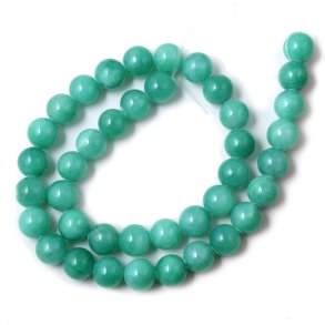 Candy jade, whole strand, round, turquoise green, 10mm, appx. 39pcs.