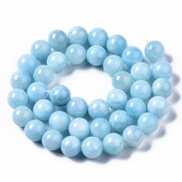 Candy jade, entire strand of beads, round,  light blue, 12mm, appx. 31pcs.