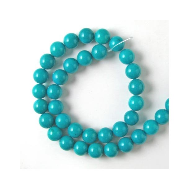 Candy jade, whole strand, round, turquoise, 10mm, ca. 36pcs.