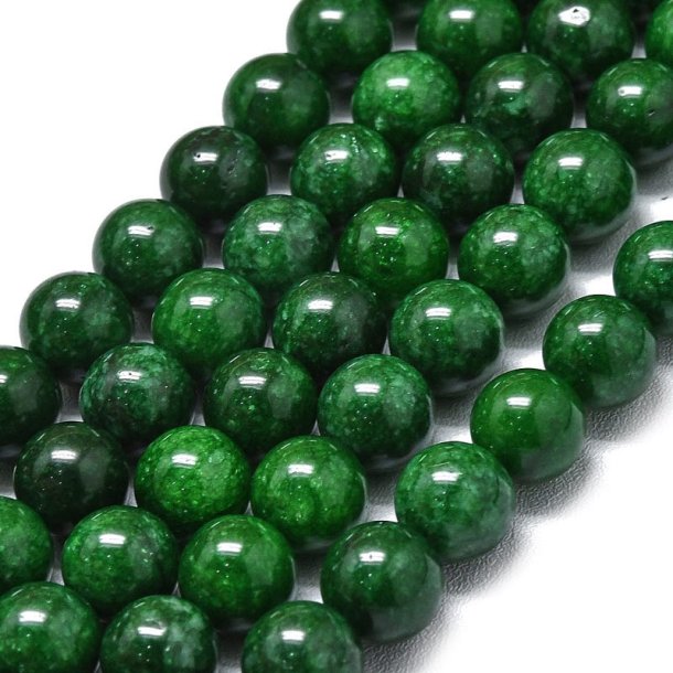 Candy-Jade, runde Perle, waldgr�n mit Struktur, 14 mm, 6 Stck