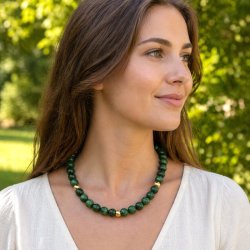 Candy-Jade, ganzer Strang, rund, waldgr�n mit Struktur, 10 mm, 38 Stck