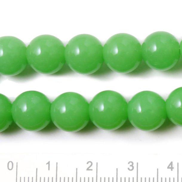 Candy jade, grass green, round, 10mm, 6pcs