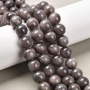 Candy jade bead, round, grey, 12mm, 6pcs.