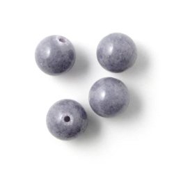 Candy-Jade, ganzer Strang, rund, grau, 12 mm, 32 Stk.