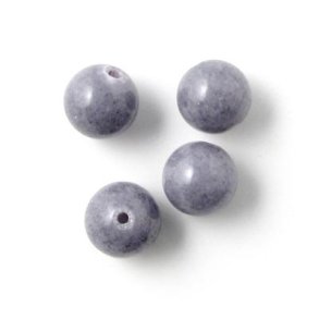 Candy jade bead, round, grey, 12mm, 6pcs.